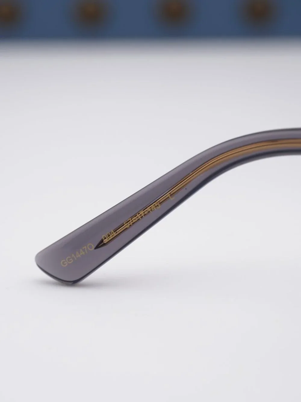Gucci GG1447O 004 Rectangle Eyeglasses - Transparent Grey 57mm